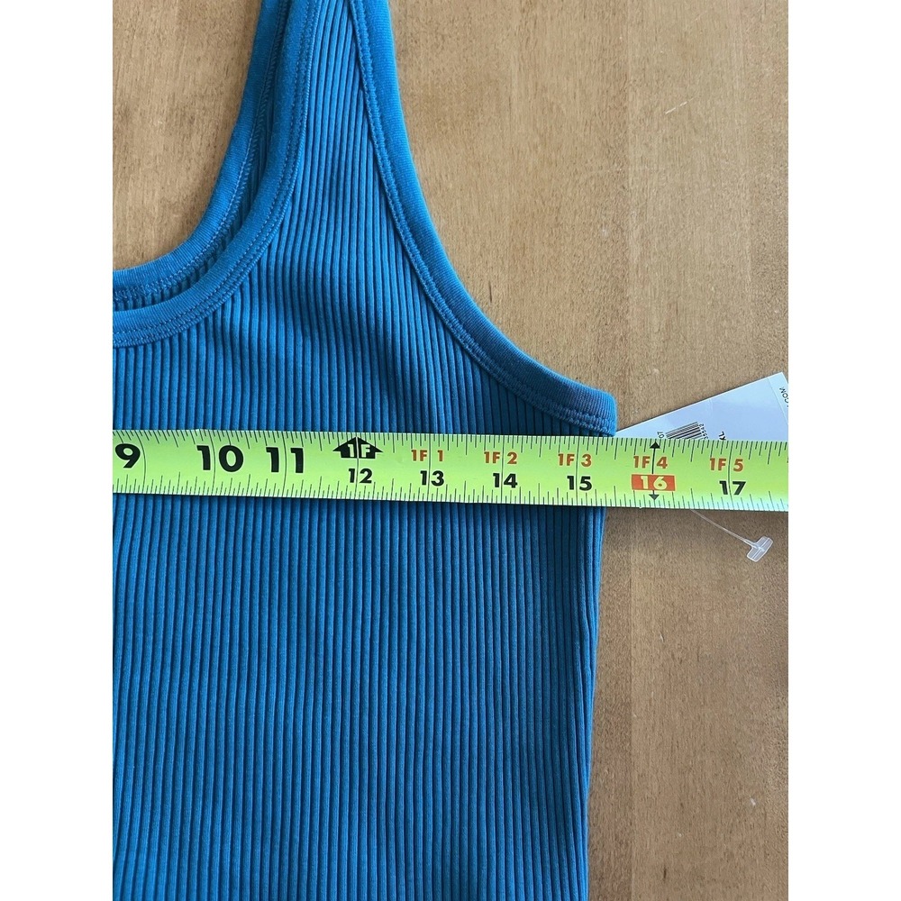 Old Navy Women's Ribbed Knit Crop Tank Tops Sz XL Teal Blue NEW Summer - Picture 6 of 7